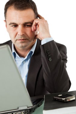 Businessman waiting a call clipart