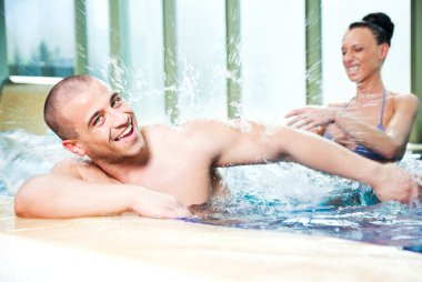 Couple fun pool clipart