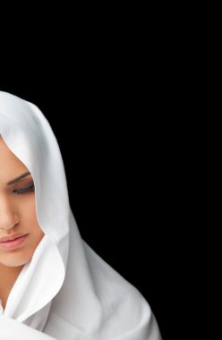 Female covered half face veil clipart