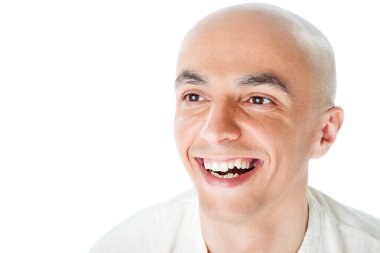 Bald man smiling clipart