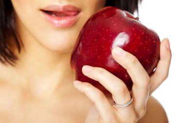 kadın eli Kırmızı elma