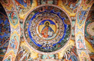 Jesus fresco Rila Monastery clipart