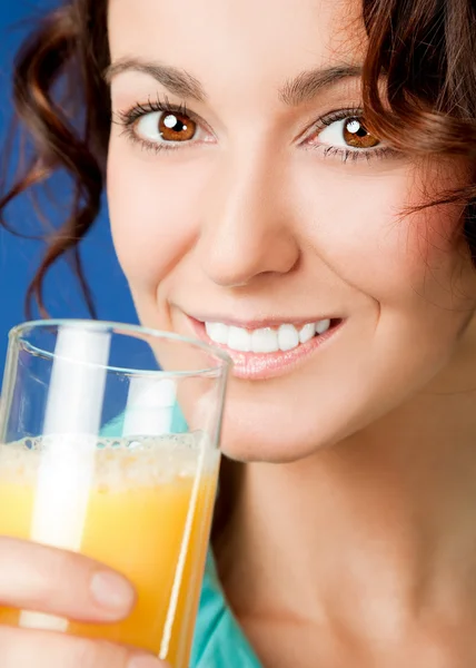 Woman orange juce — Stock Photo, Image