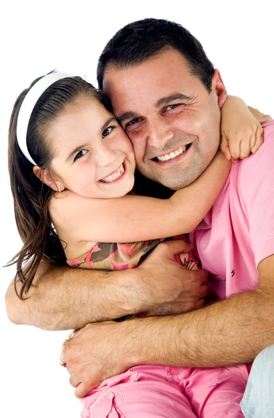 Vater umarmt Tochter — Stockfoto