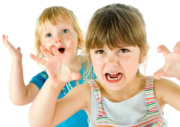 Kids scary faces — Stock Photo, Image