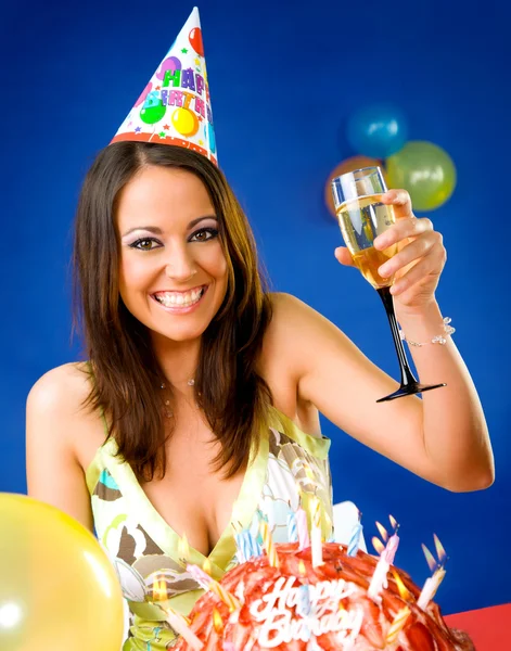 Female celebrating birthday