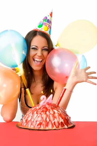 Weibchen feiern Geburtstag — Stockfoto