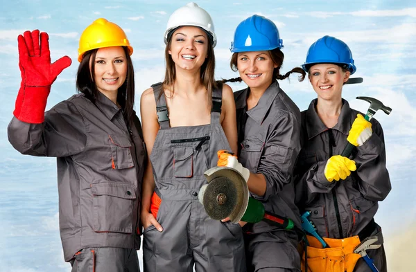 Női építőmunkások — Stock Fotó