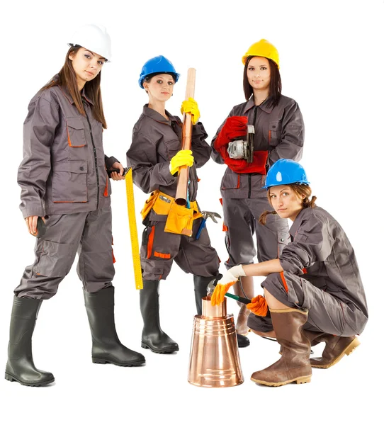 Ženské stavební dělníci — Stock fotografie