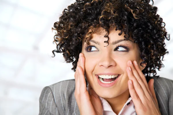 Excited woman face — Stock Photo, Image