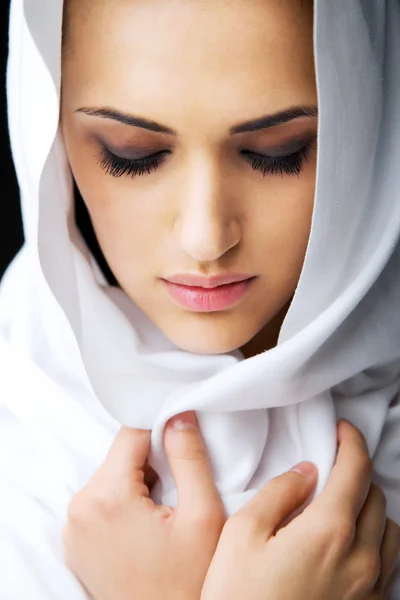 Beautiful veiled woman face — Stock Photo, Image
