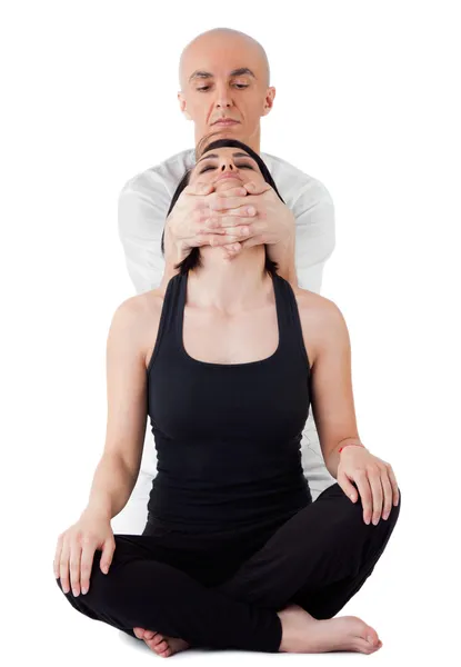 Donna massaggio tailandese collo — Foto Stock