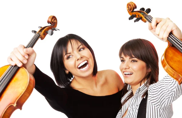 Щасливі скрипалів випускників — стокове фото