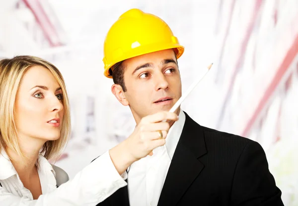 Determined engineers architects — Stock Photo, Image
