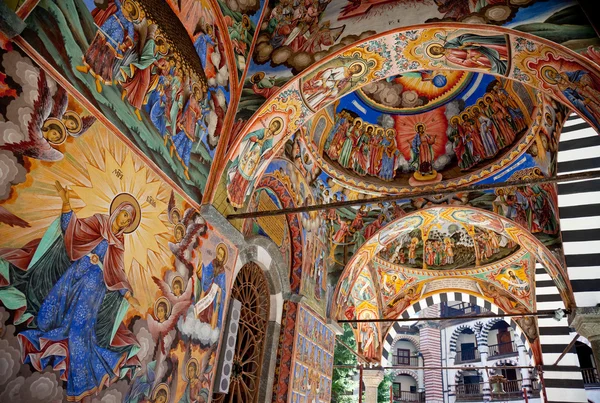 Пресвятої Діви Рильський монастир фреска — стокове фото