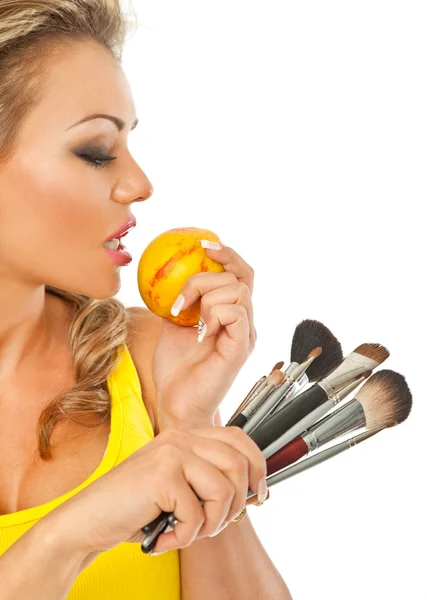 Hungriger Make-up-Profi — Stockfoto