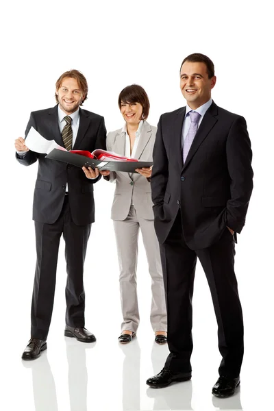 Positive business team isolated — Stock Photo, Image