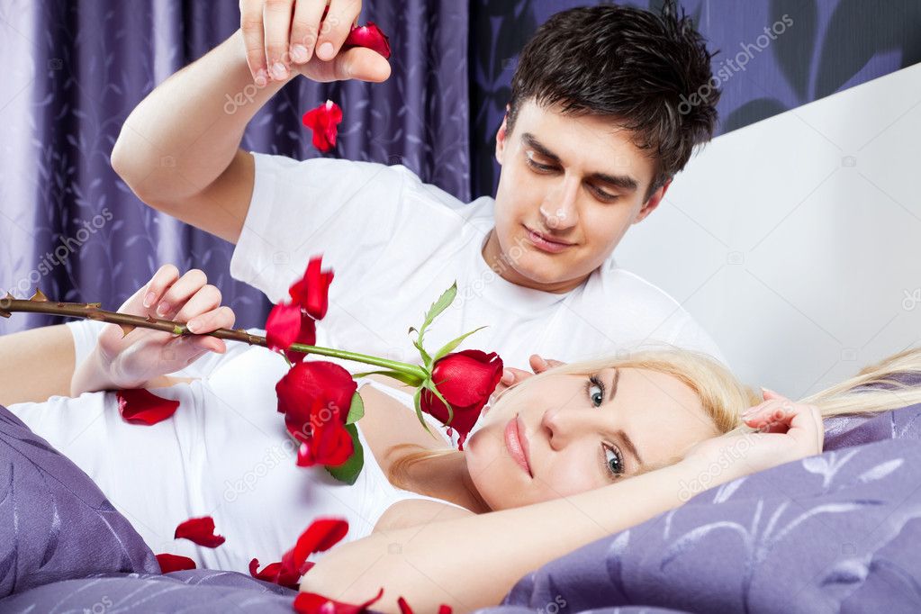 Love romantic couple bed