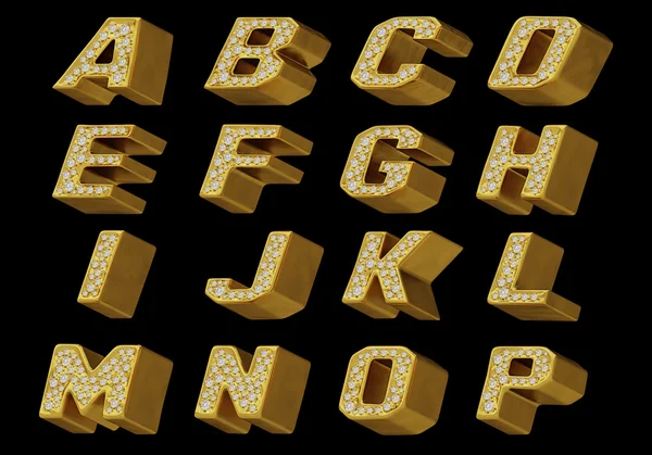 Goldenes Alphabet — Stockfoto