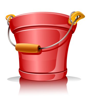 Red metallic bucket clipart