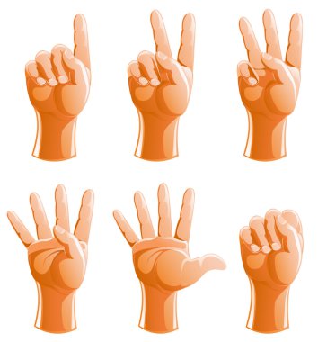 Set of gesture arm for account clipart