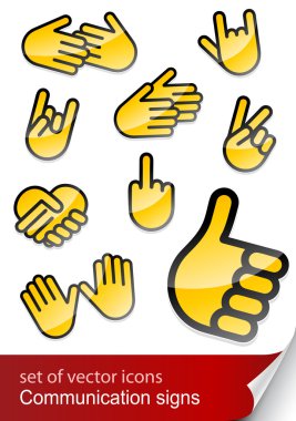 Gesticulate hand for communication clipart