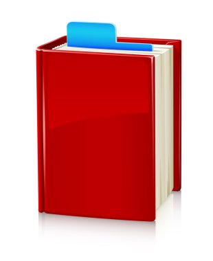 Book with red cover and bookmark clipart