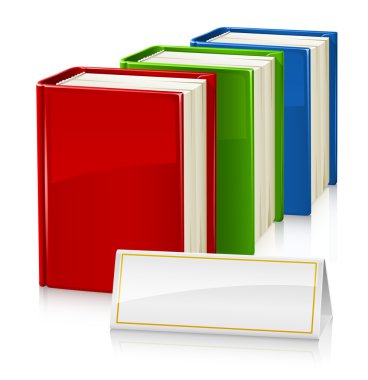 Set of books with sign clipart