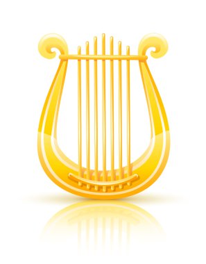 Greek golden lyre clipart