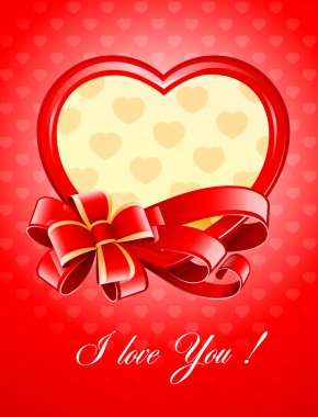 Valentine as heart with bow clipart