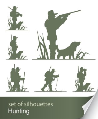 Silhouette of hunter clipart