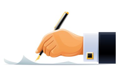 Writening hand with pen clipart