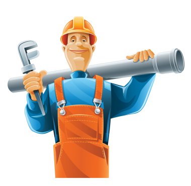 Sanitary technician with tube clipart