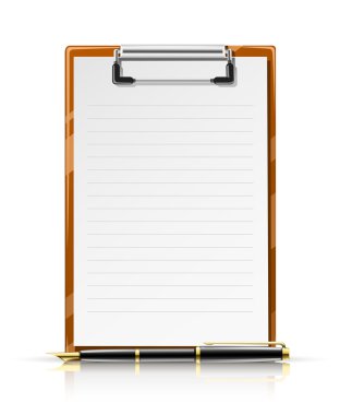 Clipboard with pen clipart