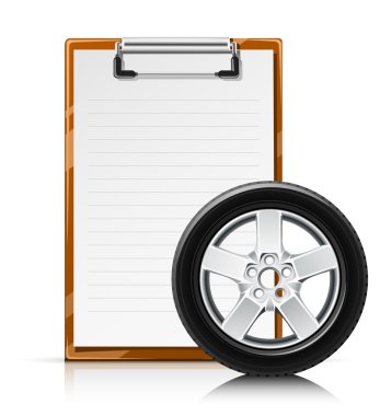 Clipboard with wheel clipart