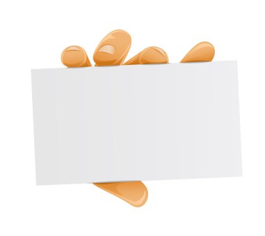 Hand holding card clipart