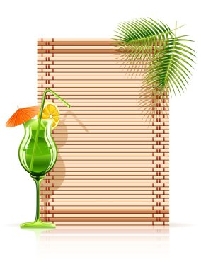 Bamboo mat palm cocktail clipart
