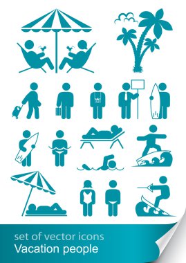 Set icon vacation clipart