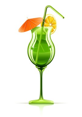 Tropical cocktail in glass clipart