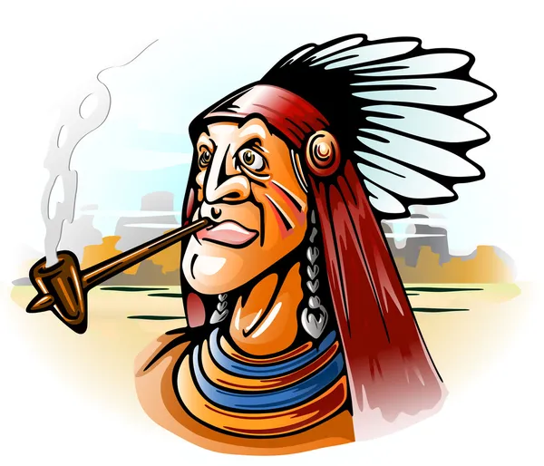 Chef indien fumeur tube — Image vectorielle