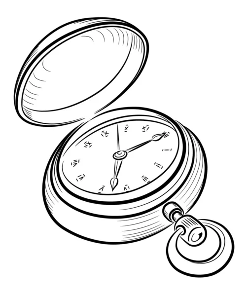 Vieille horloge rétro ouverte — Image vectorielle