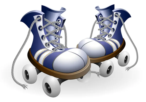 蓝色溜冰鞋用不附带条件的花边 — 图库矢量图片