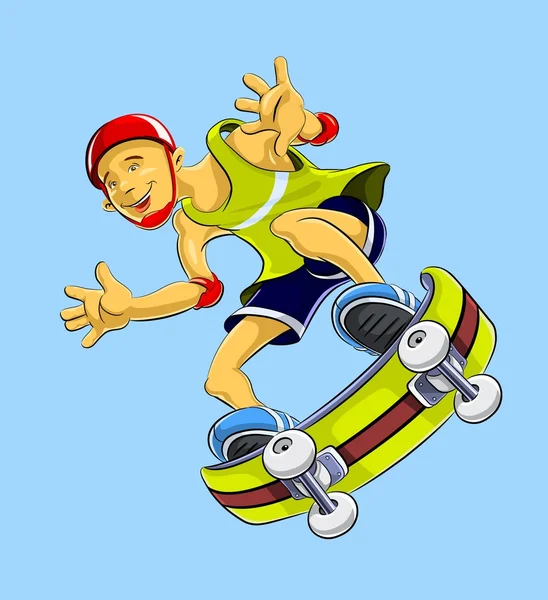 スケートの男 — ストックベクタ