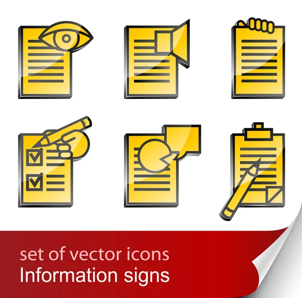 Nastavit ikonu informační podepsat — Stockový vektor