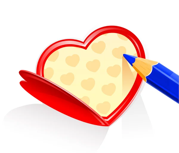 Valentine comme coeur et pensil — Image vectorielle