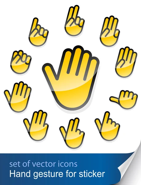 Geste main pour autocollant — Image vectorielle