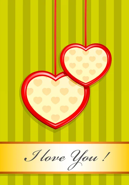 Valentýna jako dvě srdce — Stockový vektor