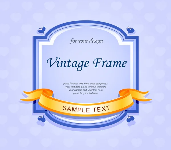 Vintage frame with ribbon — Stock Vector