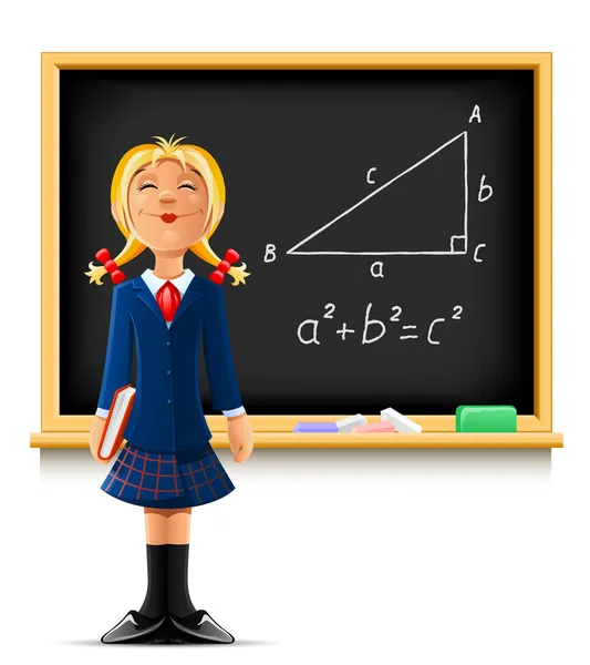 Dívka u školní tabule — Stockový vektor