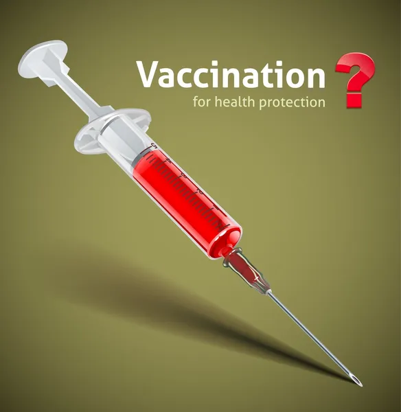 Seringue avec vaccin — Image vectorielle